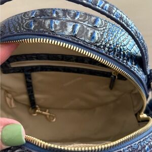Brahmin Navy Crocodile-Embossed Backpack